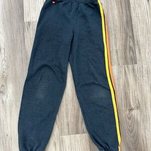 Aviator Nation Kids Charcoal Joggers with Vibrant Stripes